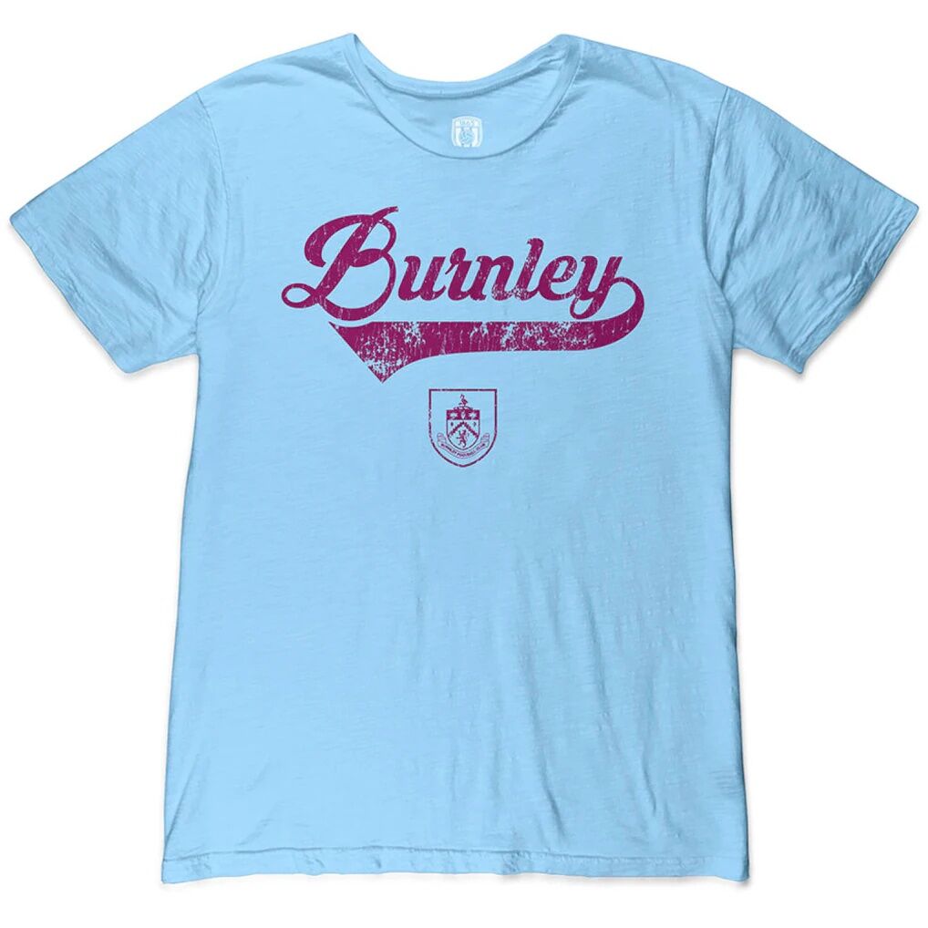 Burnley 1863FC Script Slub T-Shirt - Light Blue