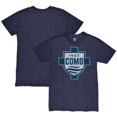 Como 1907 1863FC Color Crest Twisted Tri-Blend Slub T-Shirt - Heather Navy - Front View