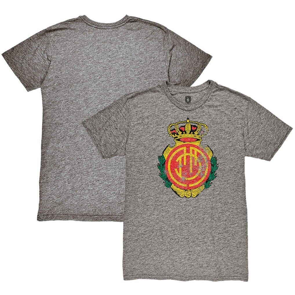 RCD Mallorca 1863FC Color Crest Twisted Tri-Blend Slub T-Shirt - Heather Gray
