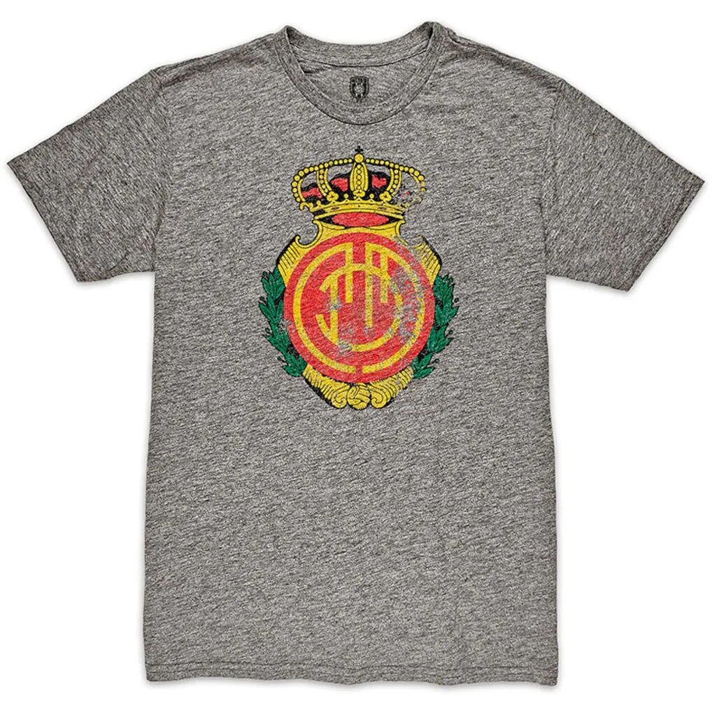 RCD Mallorca 1863FC Color Crest Twisted Tri-Blend Slub T-Shirt - Heather Gray