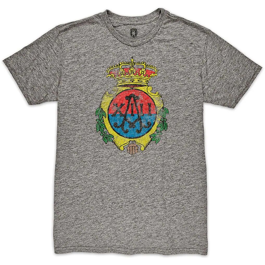 RCD Mallorca 1863FC Retro Crest Twisted Tri-Blend Slub T-Shirt - Heather Gray