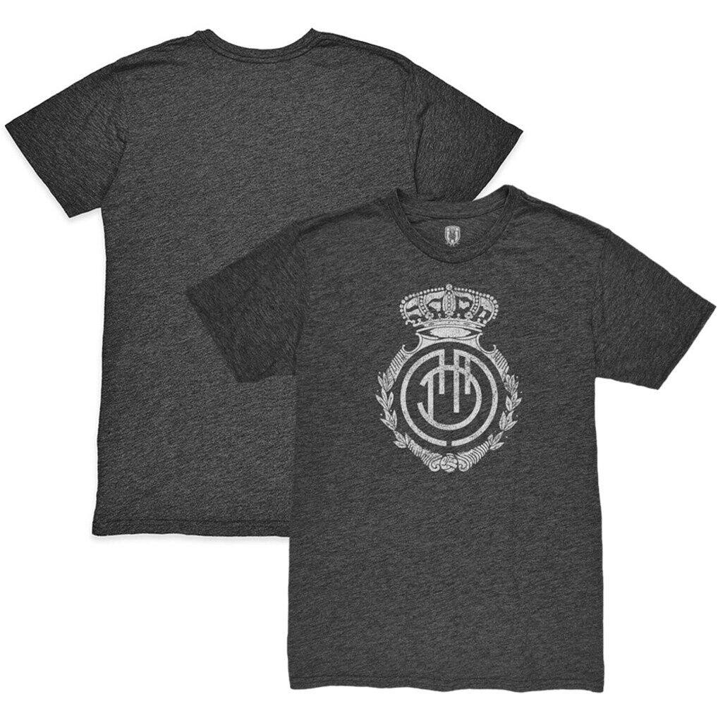 RCD Mallorca 1863FC Mono Crest Twisted Tri-Blend Slub T-Shirt - Heather Black