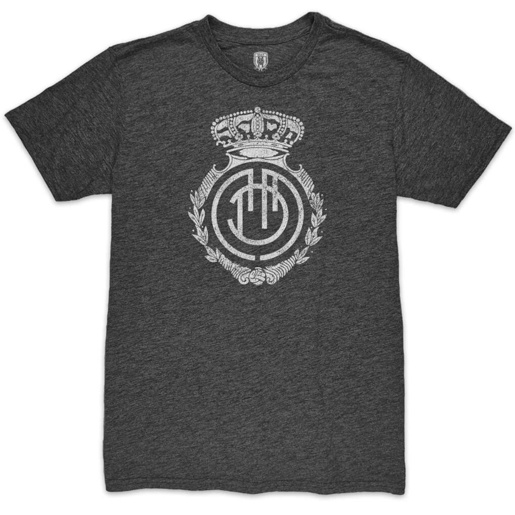 RCD Mallorca 1863FC Mono Crest Twisted Tri-Blend Slub T-Shirt - Heather Black
