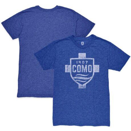 Como 1907 1863FC Mono Crest Twisted Tri-Blend Slub T-Shirt - Heather Royal - Front View