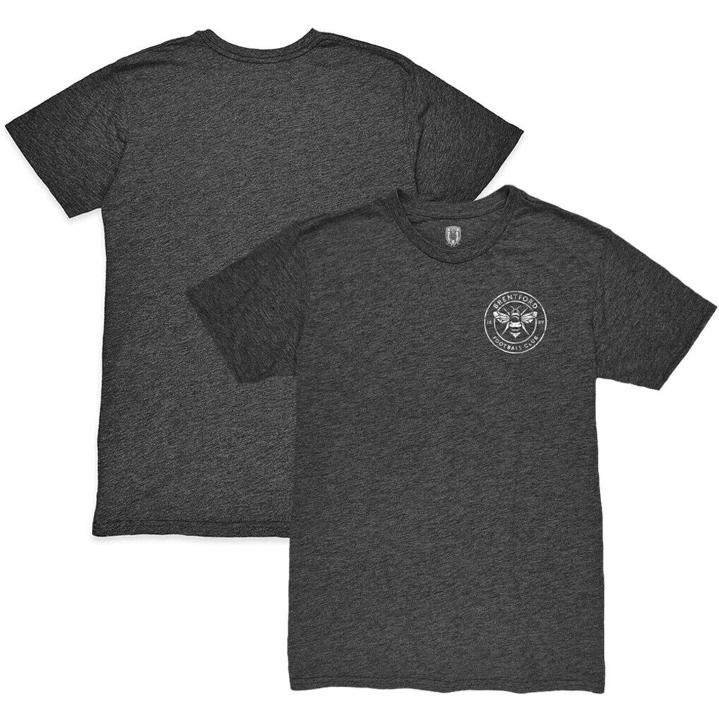 Brentford FC 1863FC Front Back Date Twisted Tri-Blend T-Shirt - Heather Black