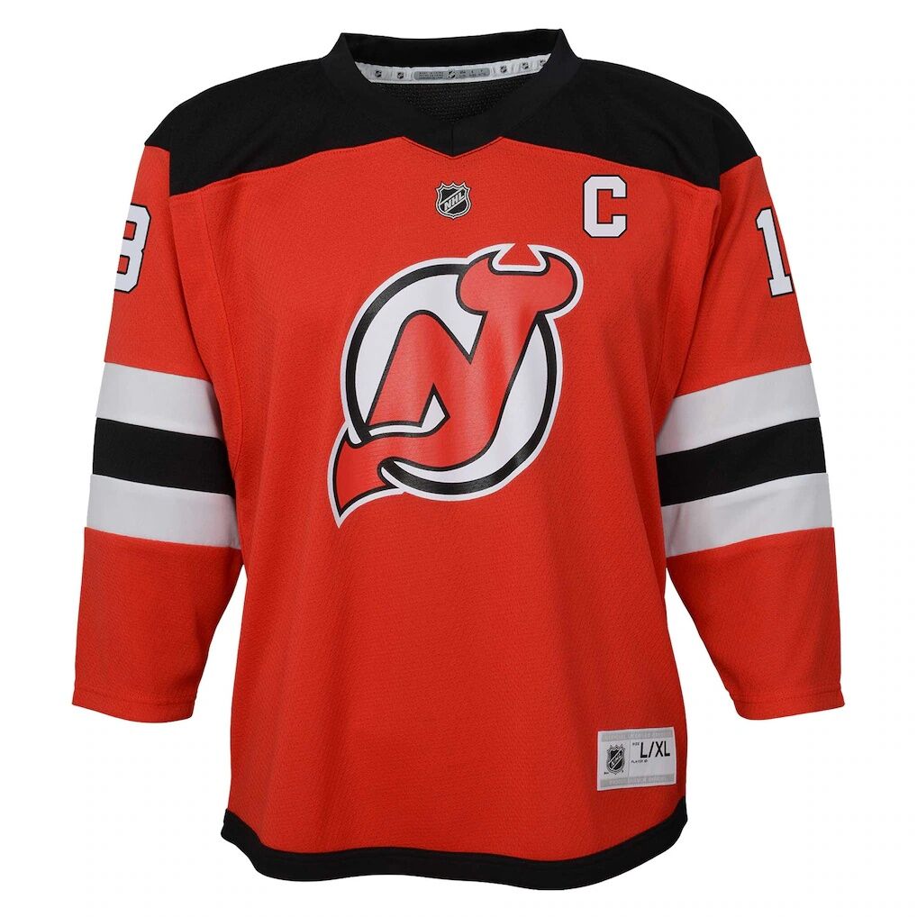 Nico Hischier New Jersey Devils Youth Captain Patch Home Replica Player Jersey