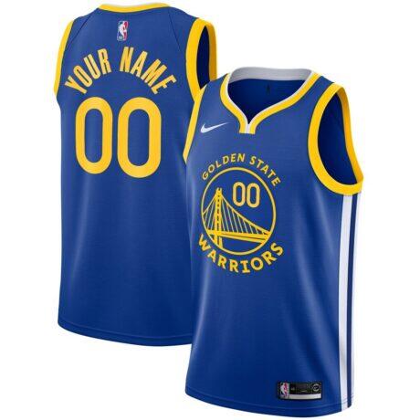 Golden State Warriors Nike Unisex 2019/20 Custom Swingman Jersey - Royal - - Front View