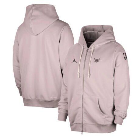 Charlotte Hornets Jordan Brand Authentic Standard Issue Full-Zip Hoodie Jacket - - Front View