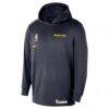 Golden State Warriors Nike 2024/25 On-Court Authentic Practice Yoga Restore Lightweight Pullover Hoodie - Navy - Back View