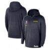 Golden State Warriors Nike 2024/25 On-Court Authentic Practice Yoga Restore Lightweight Pullover Hoodie - Navy - Front View