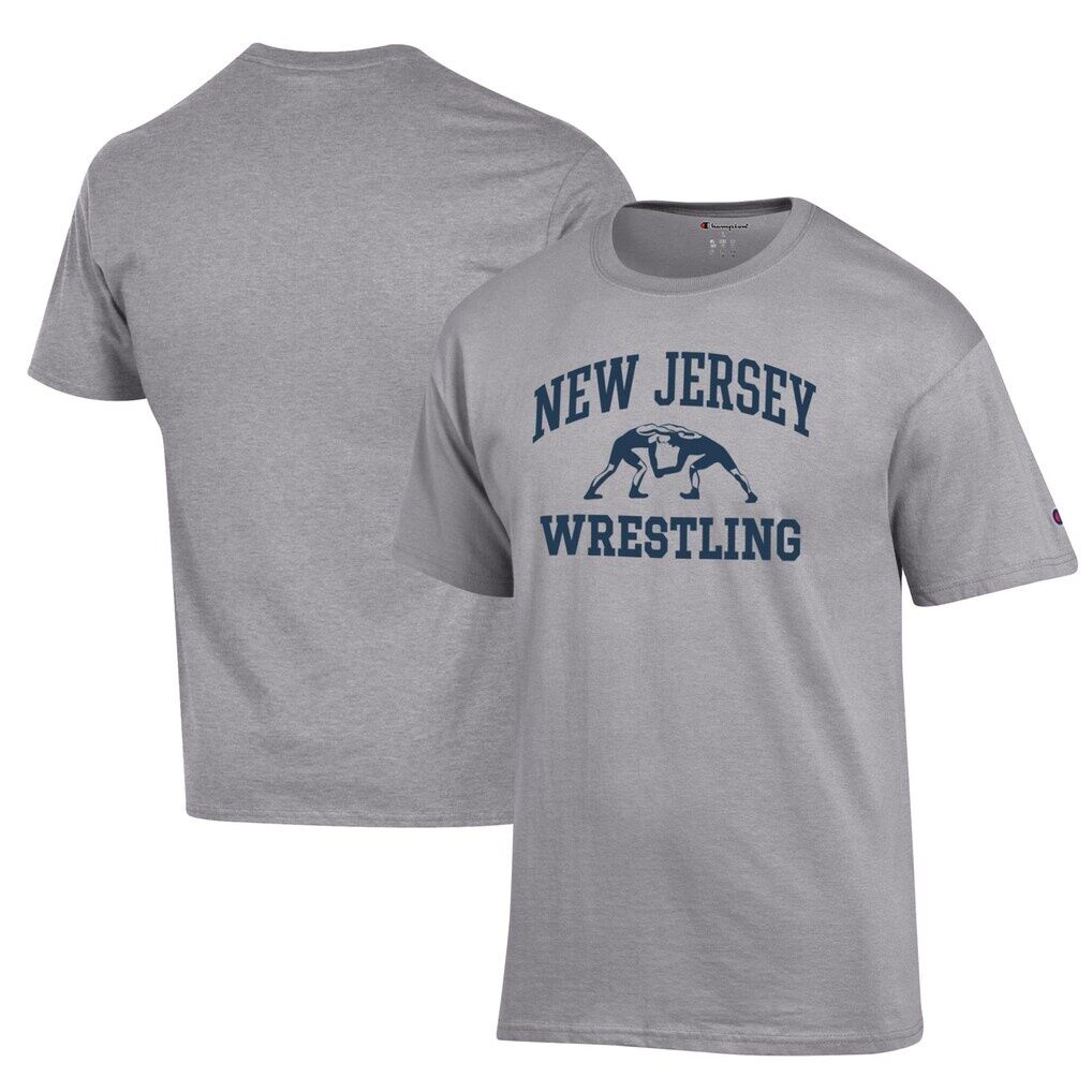 College of New Jersey Lions Champion Wrestling Icon T-Shirt - Heather Gray