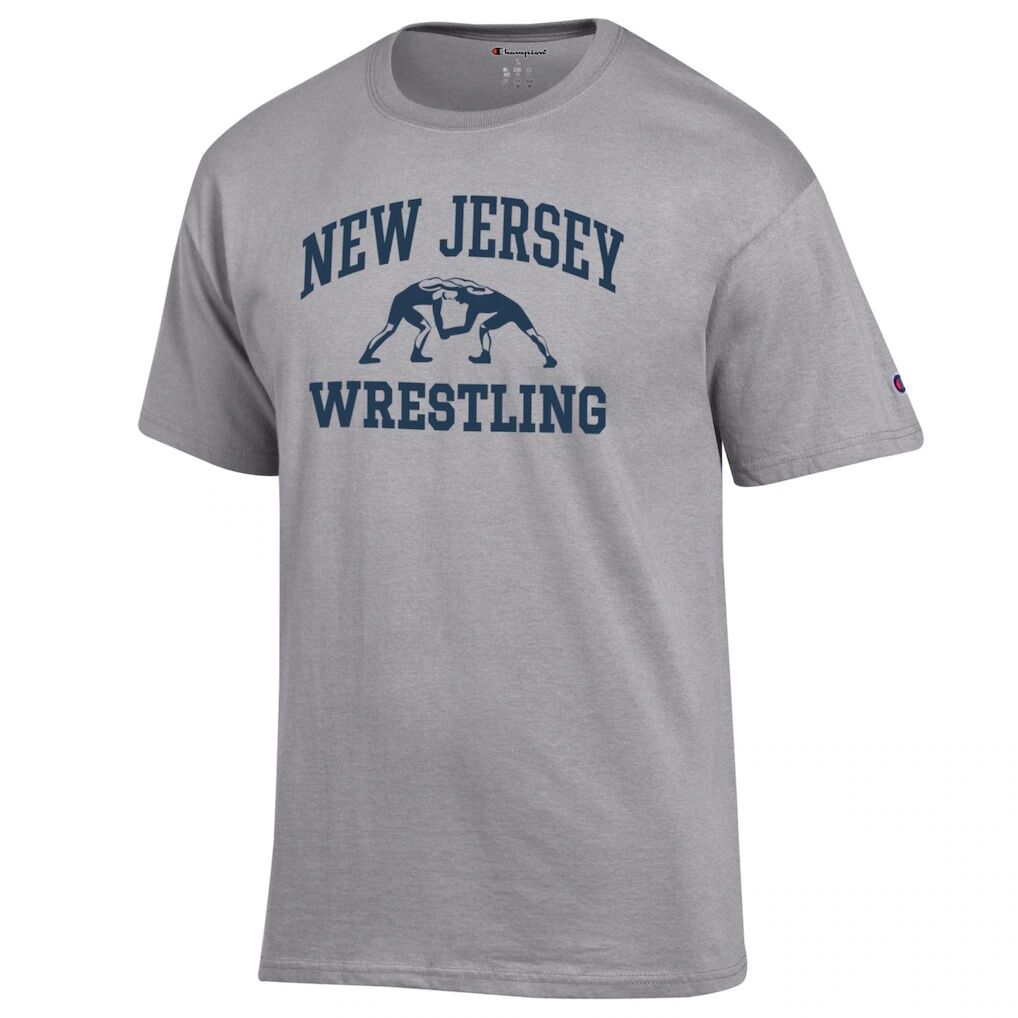 College of New Jersey Lions Champion Wrestling Icon T-Shirt - Heather Gray
