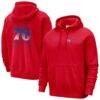 Philadelphia 76ers Nike Courtside Club Pullover Hoodie - Red - Front View