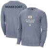 Golden State Warriors Jordan Brand Courtside Statement Edition Heavyweight Pullover Sweatshirt - Blue - Front View