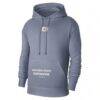 Golden State Warriors Jordan Brand Courtside Statement Edition Pullover Hoodie - Gray - Back View