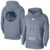 Golden State Warriors Jordan Brand Courtside Statement Edition Pullover Hoodie - Gray - Front View