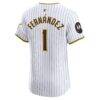 Tony Fernández San Diego Padres Nike Home Elite Sponsor Patch Player Jersey - White - Detail View