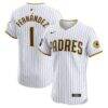 Tony Fernández San Diego Padres Nike Home Elite Sponsor Patch Player Jersey - White - Front View