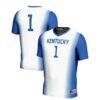 #1 Kentucky Wildcats GameDay Greats Unisex Women's Soccer Lightweight Fashion Jersey - White - Front View