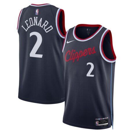 Kawhi Leonard LA Clippers Nike Unisex 2024/25 Swingman Jersey - Navy - - Front View