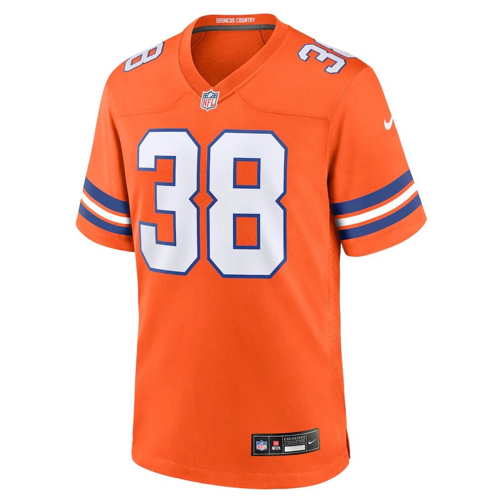 Jaleel McLaughlin Denver Broncos Nike Mile High Collection 1977 Throwback Player Game Jersey