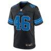 Jack Campbell Detroit Lions Nike 2nd Alternate Game Jersey - Black - Side View