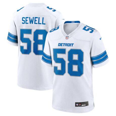 Penei Sewell Detroit Lions Nike Game Jersey - White - Front View