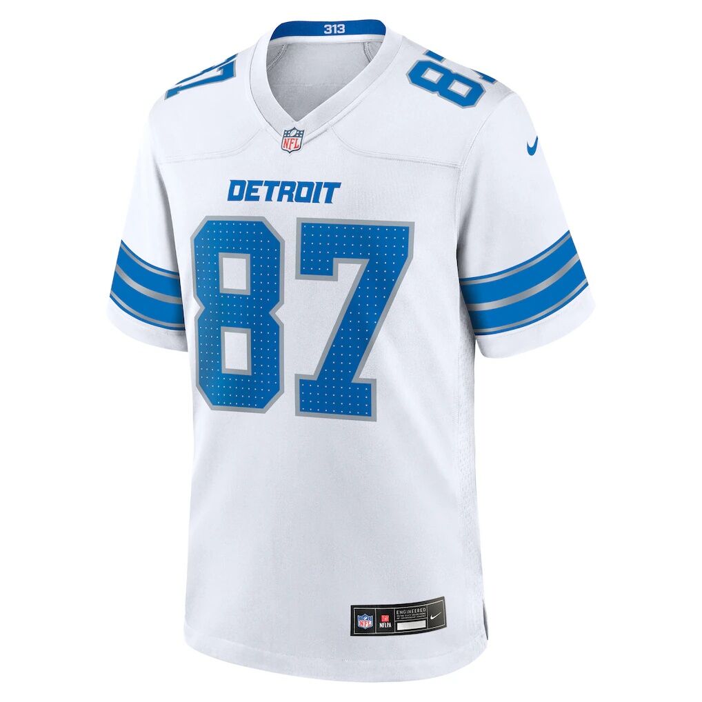Sam LaPorta Detroit Lions Nike White Game Jersey