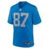 Sam LaPorta Detroit Lions Nike Alternate Game Jersey - Blue - Side View