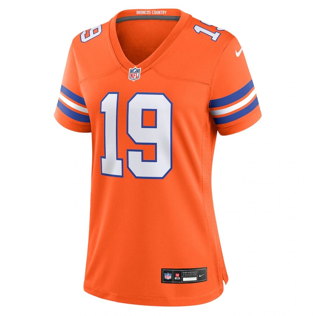 Marvin Mims Jr Denver Broncos Nike Women's Mile High Collection 1977 Throwback Player Game Jersey