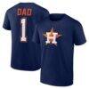 Houston Astros Father's Day #1 Dad T-Shirt - Navy - Front View
