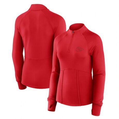 Kansas City Chiefs Fashion7 Women's Elements Quarter-Zip Jacket - Red - Front View
