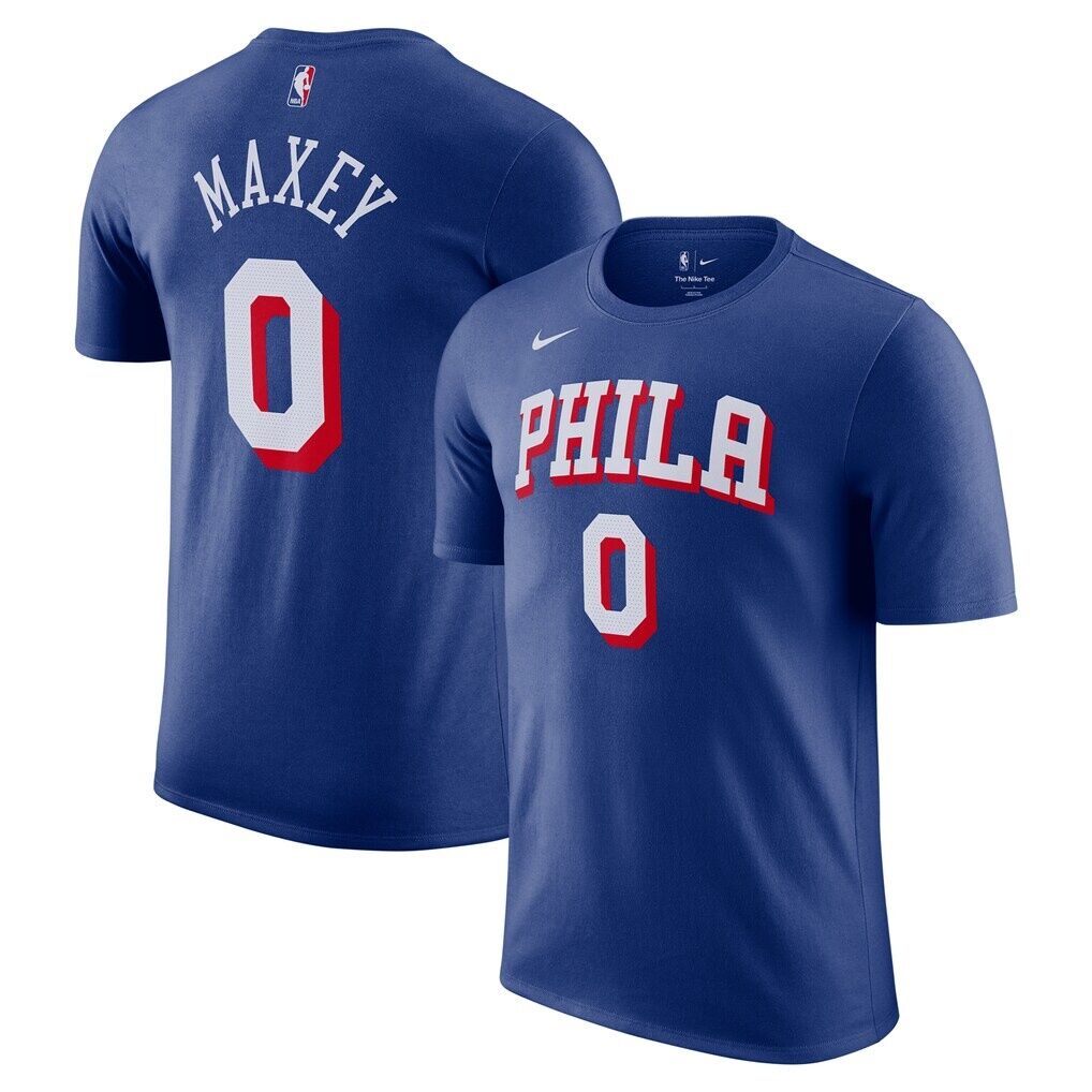 Tyrese Maxey Philadelphia 76ers Nike Icon Edition Name & Number T-Shirt – Royal