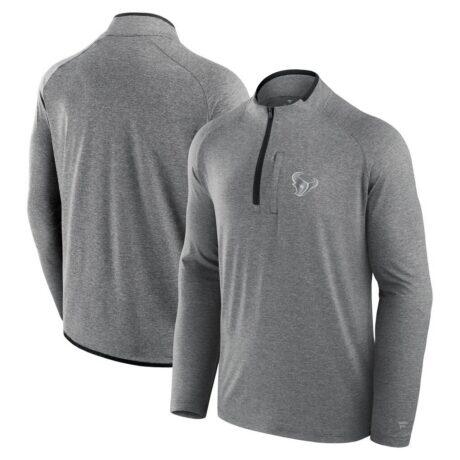 Houston Texans Fashion7 Unisex Front Office Performance Primary Quarter-Zip Jacket - Charcoal - Front View