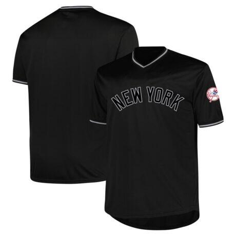 New York Yankees Profile Big & Tall Pop Fashion Jersey - Black - Front View