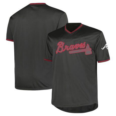 Atlanta Braves Profile Big & Tall Pop Fashion Jersey - Charcoal - Front View