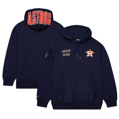 Houston Astros Mitchell & Ness Team OG 2.0 Current Logo Pullover Hoodie - Navy - Front View