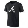 Atlanta Braves Monochrome Personalized Name & Number T-Shirt - Black - Back View