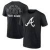 Atlanta Braves Monochrome Personalized Name & Number T-Shirt - Black - Front View