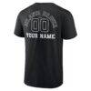 Atlanta Braves Monochrome Personalized Name & Number T-Shirt - Black - Side View