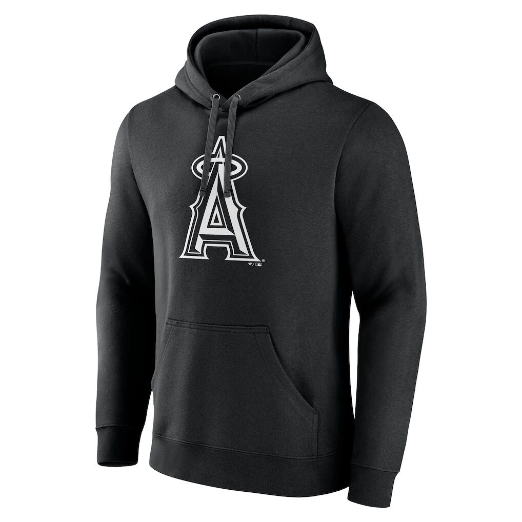 Los Angeles Angels Monochrome Personalized Name & Number Pullover Hoodie