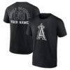 Los Angeles Angels Monochrome Personalized Name & Number T-Shirt - Black - Front View