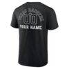 Texas Rangers Monochrome Personalized Name & Number T-Shirt - Black - Detail View