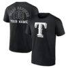 Texas Rangers Monochrome Personalized Name & Number T-Shirt - Black - Front View