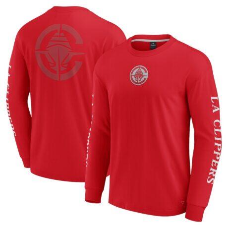 LA Clippers Fashion7 Elements Strive Long Sleeve T-Shirt - Red - Front View