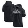Philadelphia 76ers Fashion7 Elements Ready Short Sleeve Pullover Hoodie - Black - Front View