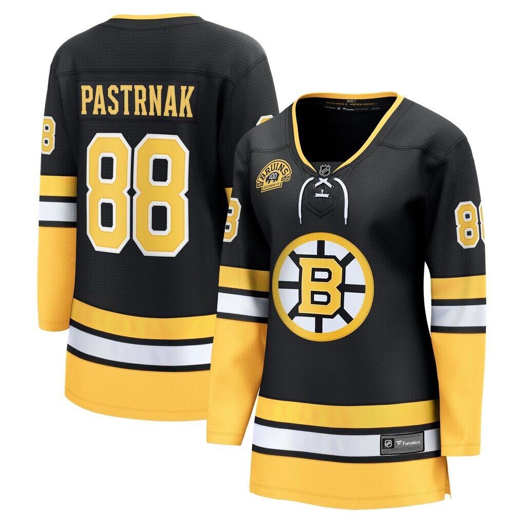 David Pastrnak Boston Bruins Fashion7 Women's 100th Anniversary Breakaway Jersey