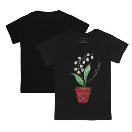 Arizona Diamondbacks Tiny Turnip Infant Lilies & Ladybugs T-Shirt - Black - Front View