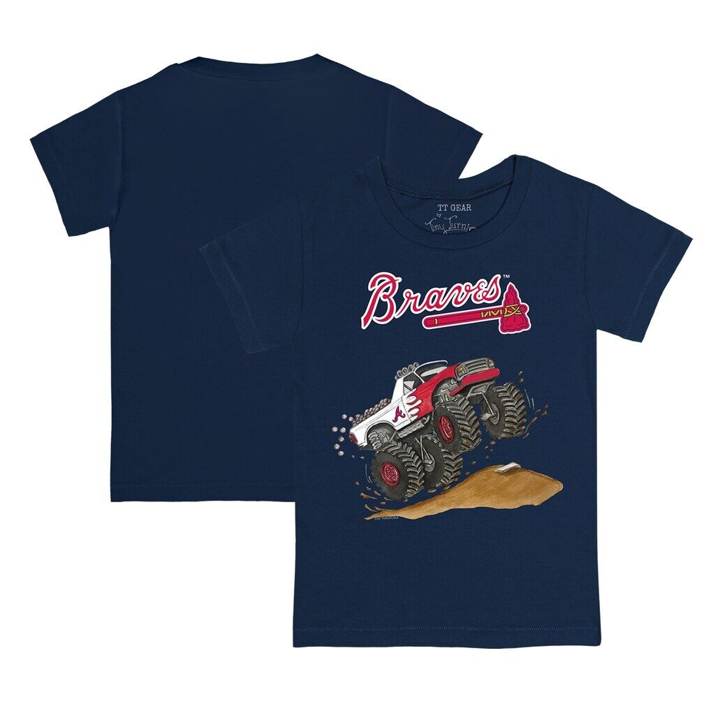 Atlanta Braves Tiny Turnip Toddler Monster Truck T-Shirt