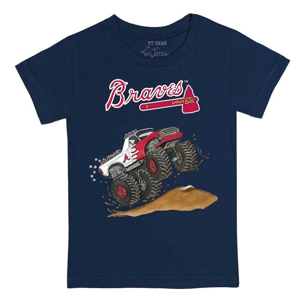 Atlanta Braves Tiny Turnip Toddler Monster Truck T-Shirt